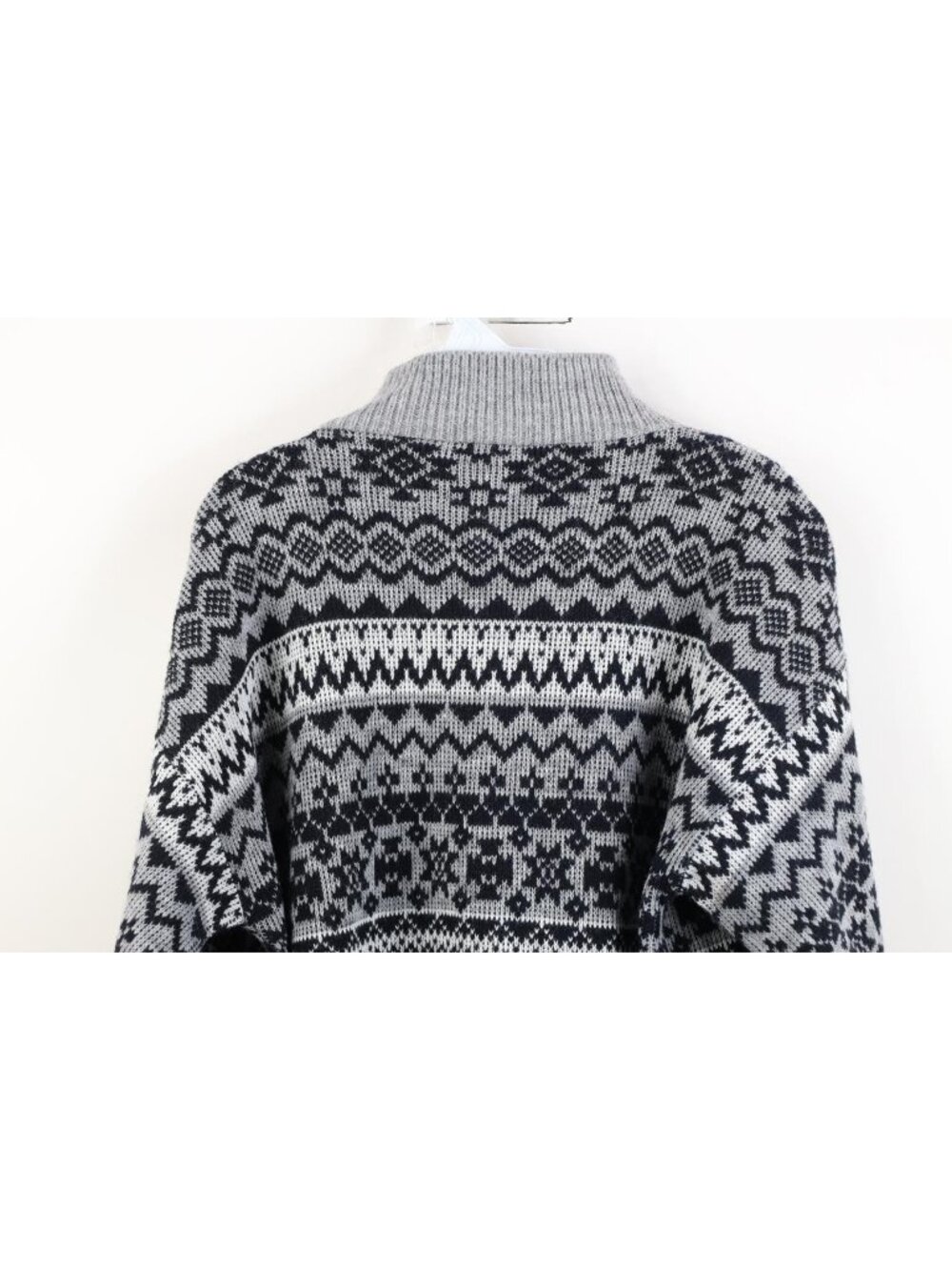 Vintage 90s Streetwear Womens Large Fair Isle Knit Henley Sweater USA Acrylic - Picture 10 of 11